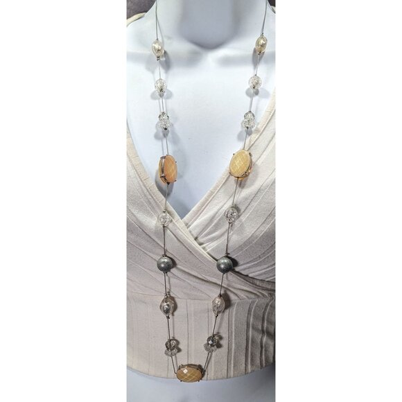Y2K Style Gemmed And Beaded Opera Length Station Necklace - Picture 6 of 10